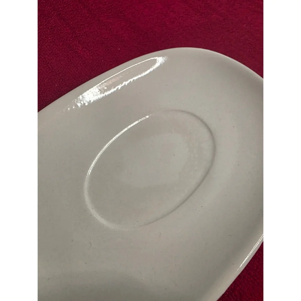 Signature Japan White Ceramic Oval Saucer Replacement Dish Minimalist 6.5 Inch